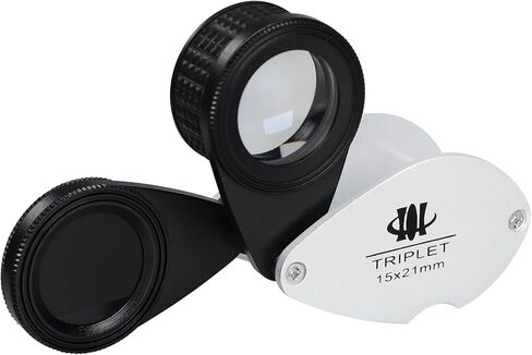 Jewelers Loupe Magnifier, Foldable Jewelry Loupe 15x Magnification with Chelsea/Jadeite Filter Gemstone for Gems, Emerald, Green Stones, Stamp, Diamond in Saudi Arabia
