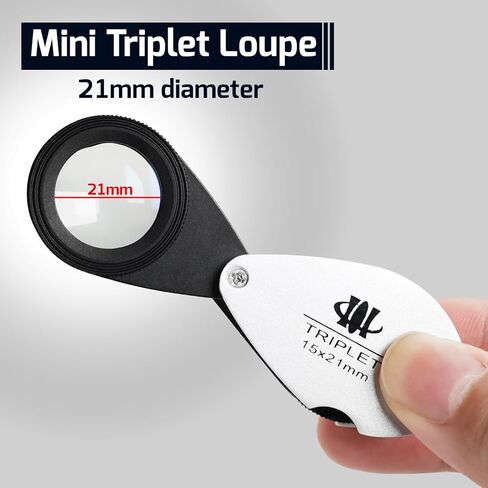 Jewelers Loupe Magnifier, Foldable Jewelry Loupe 15x Magnification with Chelsea/Jadeite Filter Gemstone for Gems, Emerald, Green Stones, Stamp, Diamond in Saudi Arabia