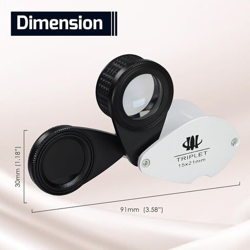 Jewelers Loupe Magnifier, Foldable Jewelry Loupe 15x Magnification with Chelsea/Jadeite Filter Gemstone for Gems, Emerald, Green Stones, Stamp, Diamond in Saudi Arabia