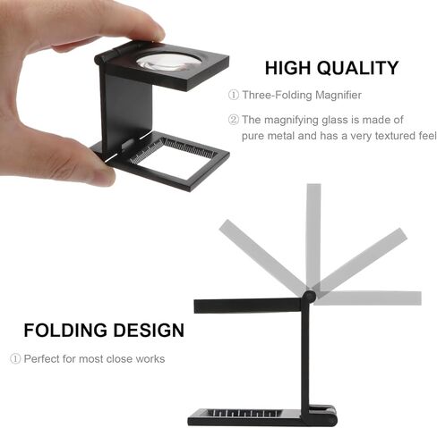 2PCS Jewelers Loupe Pocket Magnifier Magnifying Glass, Folding Magnifying Glass, Small Loupe Mini Magnifier Loop for Jeweler Stamps Maps Antiques Magazines (30X &10X) in Saudi Arabia