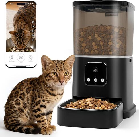 Automatic Cat Feeder with Camera, 5G WiFi Smart Pet Feeder with 2-Way Video/Audio, 45° Adjustable Angle, Night Vision, 5L Cat Food Dispenser for Cats & Small Dogs with APP Control for Vacation & Work in Saudi Arabia