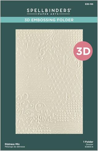 Spellbinders Distress Mix 3D Embossing Folder, Clear in Saudi Arabia