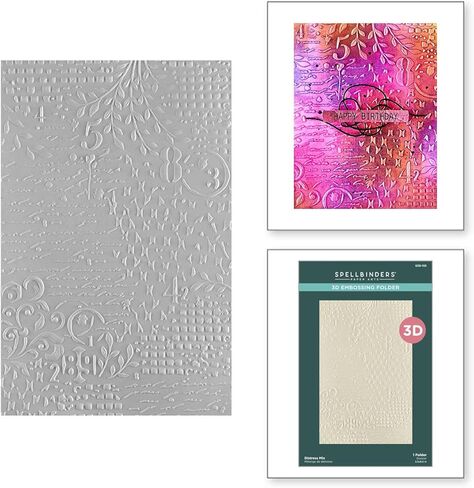 Spellbinders Distress Mix 3D Embossing Folder, Clear in Saudi Arabia
