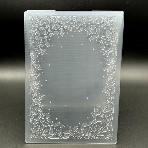 3D Plastic Embossing Folder Template Christmas Leaf Border Texture A6 Size for Card Making DIY Scrapbooking Paper Crafting Handmade Crafts Scrapbooking Arts Supplies Scrapbook Decor in Saudi Arabia