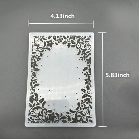 3D Plastic Embossing Folder Template Christmas Leaf Border Texture A6 Size for Card Making DIY Scrapbooking Paper Crafting Handmade Crafts Scrapbooking Arts Supplies Scrapbook Decor in Saudi Arabia