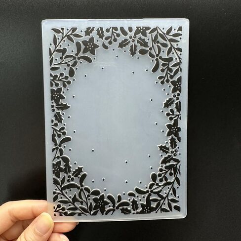 3D Plastic Embossing Folder Template Christmas Leaf Border Texture A6 Size for Card Making DIY Scrapbooking Paper Crafting Handmade Crafts Scrapbooking Arts Supplies Scrapbook Decor in Saudi Arabia