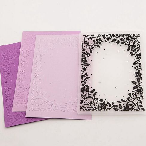 3D Plastic Embossing Folder Template Christmas Leaf Border Texture A6 Size for Card Making DIY Scrapbooking Paper Crafting Handmade Crafts Scrapbooking Arts Supplies Scrapbook Decor in Saudi Arabia