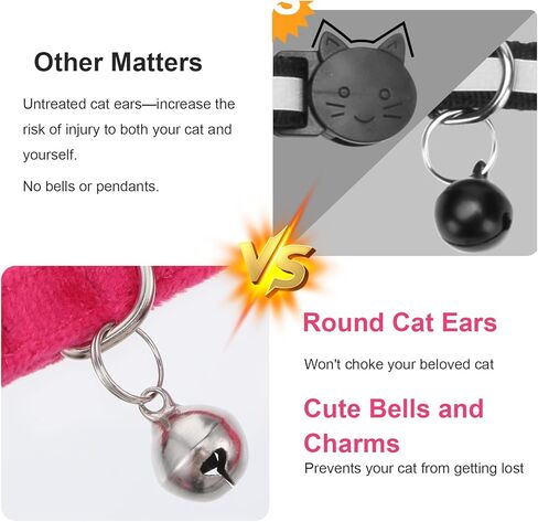 2 قطعة طوق القط الوردي مع أجراس القوس الانفصالية طوق ربطة عنق مع جرس مشبك أمان القطط الياقات للفتيات القطط قابل للتعديل لينة لطيف هريرة الياقات للقطط in Kuwait