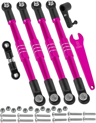 RC Turnbuckles Links w/ 25T Servo Arm Upgrades Part for 1/8 Kraton 6S BLX,Outcast 6S BLX,Notorious 6S BLX,Alloy Aluminium Steering Linkage Rod Turnbuckles Tie Rods & Servo Arm,Pink in Saudi Arabia