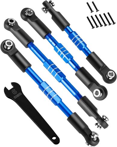 جزء ترقية وصلات التوجيه RC لـ 1/10 Gorgon 2WD، Fury 2WD، Fury 223S، Quake 223S، Vorteks 2WD، Vorteks 223S، وصلات شدادات ألومنيوم قابلة للتعديل، استبدال #ARA330753 أحمر in Kuwait