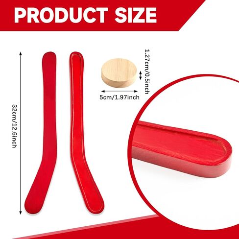 2 Sets Replacement Hockey Sticks and Pucks for Classic Wooden Tabletop Hockey Games Set of Sticks and Wood Pucks Extra Accessories Slap Shot Game Equipment Sets for Kids and Adults Family Board Games in Saudi Arabia