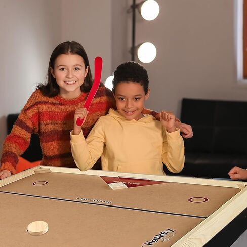 2 Sets Replacement Hockey Sticks and Pucks for Classic Wooden Tabletop Hockey Games Set of Sticks and Wood Pucks Extra Accessories Slap Shot Game Equipment Sets for Kids and Adults Family Board Games in Saudi Arabia