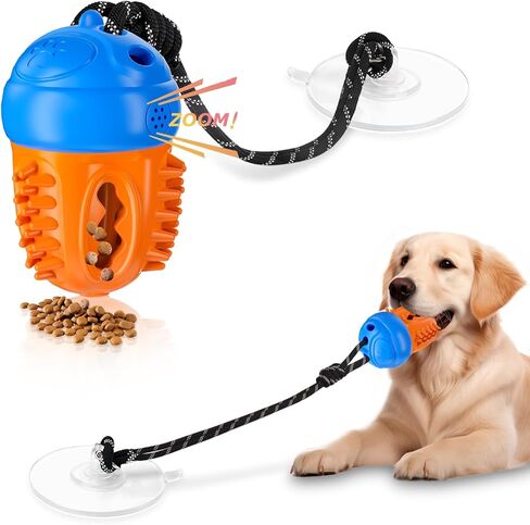 ألعاب الكلاب غير القابلة للتدمير - لعبة شد الحبل التفاعلية لأكواب الشفط للمضغ العدواني، ألغاز للكلاب وألعاب إثراء لإبقاء الكلاب مشغولة، أخضر أصفر in Kuwait