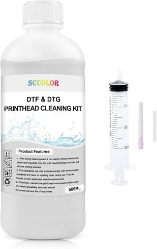 محلول تنظيف رأس الطباعة DTF الفاخر 500 مل، مجموعة تنظيف رأس الطباعة العالمية لأي طابعات DTF وDTG، مجموعة تنظيف رأس الطباعة لطابعة الحبر L1800 ET8550 XP15000 R1390 XP600 in Kuwait