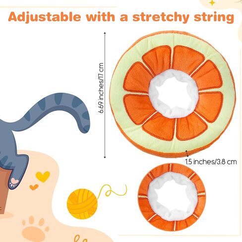 Kitten Cute Recovery Collar Soft Cat Cone Collar After Surgery to Stop Licking Adjustable Lightweight Elizabethan Neck Collar for Small Medium Large Cats Puppies Wound Healing, Orange in Saudi Arabia