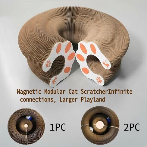 Cat Scratcher Toys for Indoor Cats - Kitty Kurlz Magic Organ Cat Scratcher Board, Cardboard Cat Scratching Board Ball Scratcher Pad in Saudi Arabia