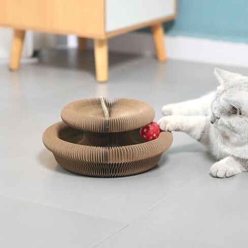 Cat Scratcher Toys for Indoor Cats - Kitty Kurlz Magic Organ Cat Scratcher Board, Cardboard Cat Scratching Board Ball Scratcher Pad in Saudi Arabia