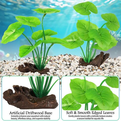 MyLifeUNIT Fish Tank Decor, Silk Aquarium Plants and Hollow Tree Trunk Decor for Betta, Goldfish, Turtle, Reptile Decoration in Saudi Arabia