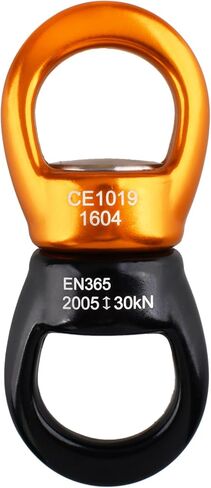 YAPJEB 30kN Swing Swivel, CE Certified 360° Rotation Silent Device for Climbing, Tree Swing, Aerial Dance, Hammock, Carabiner Compatible(Black&Yellow) in Saudi Arabia