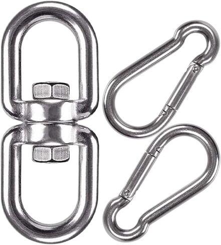 Swing Swivel, Heavy Duty 304 Stainless Steel Double Ended Hanging Eye Hook Hanger with Snap Hooks for Heavy Bag, Gym Equipment, Aerial Yoga, Hammock Chair, Outdoor Playground Swing Set in Saudi Arabia