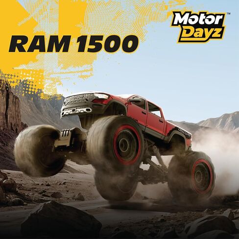 شاحنة بيك اب RC 4WD معدنية ثقيلة RAM 1500 - مقياس 1:14، هيكل معدني مختوم مرخص رسميًا، دفع رباعي 4x4، جهاز تحكم عن بعد كامل الوظائف 2.4 جيجا هرتز، جاهز للتشغيل، شحن USB، أحمر in Kuwait