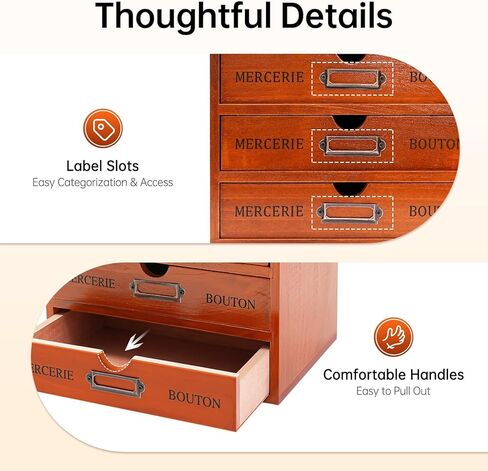 5 أدراج منظم مكتب خشبي عتيق قابل للتكديس خزانة صيدلية 5 أدراج منظم مكتب مكتبة بطاقة كتالوج صندوق تخزين خشبي مكتب خزانة سطح المكتب للقرطاسية للدراسة المكتبية in Kuwait