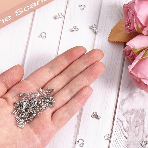 TIESOME 120 Sets Hook and Eye Closures for Clothing, Sewing Hooks and Eyes Closure, Silver 3 Sizes (40 Sets Each) Sewing Clasps for Clothing for Bra, Dress, Skirt, Trousers DIY Sewings Repair in Saudi Arabia