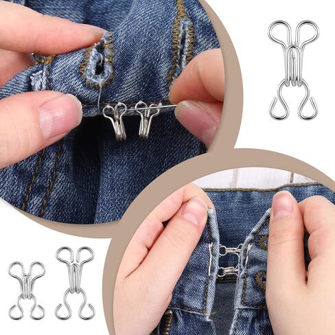 TIESOME 120 Sets Hook and Eye Closures for Clothing, Sewing Hooks and Eyes Closure, Silver 3 Sizes (40 Sets Each) Sewing Clasps for Clothing for Bra, Dress, Skirt, Trousers DIY Sewings Repair in Saudi Arabia