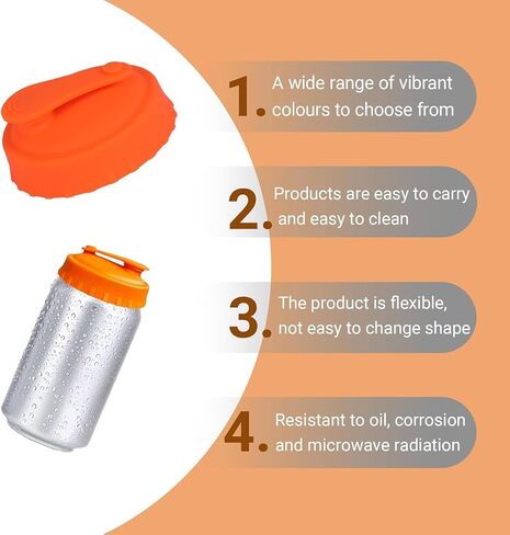 Ciieeo Leakproof Silicone can Covers 4Pcs Reusable Soda can Lids Saver for Standard 2.44In Beer Pop Juice Beverage Cans Protective Seal in Saudi Arabia