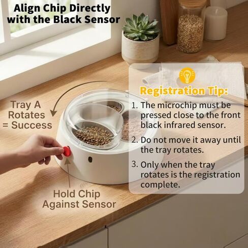 Anifam Microchip RFID Cat Feeder, Automatic Pet Feeder for Multi-Pet Homes, Dog Proof Cat Feeding Station with Stainless Steel Bowls for Small Dogs, Stops Food Stealing & Special Diets in Saudi Arabia