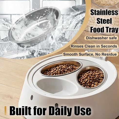 Anifam Microchip RFID Cat Feeder, Automatic Pet Feeder for Multi-Pet Homes, Dog Proof Cat Feeding Station with Stainless Steel Bowls for Small Dogs, Stops Food Stealing & Special Diets in Saudi Arabia