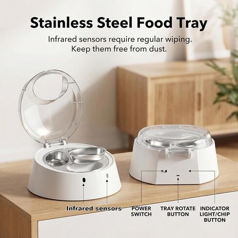 Anifam Microchip RFID Cat Feeder, Automatic Pet Feeder for Multi-Pet Homes, Dog Proof Cat Feeding Station with Stainless Steel Bowls for Small Dogs, Stops Food Stealing & Special Diets in Saudi Arabia