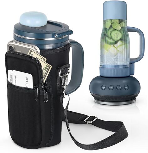 حقيبة حمل الخلاط لـ Ninja BlendBOSS - جيبان أماميان بسحاب، حزام كروس قابل للتعديل مع وسادة، بسيطة وأنيقة - تصميم نحيف موجه - ملحق حافظة لـ Ninja BlendBOSS in Kuwait