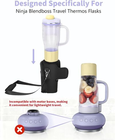 حقيبة حمل الخلاط لـ Ninja BlendBOSS - جيبان أماميان بسحاب، حزام كروس قابل للتعديل مع وسادة، بسيطة وأنيقة - تصميم نحيف موجه - ملحق حافظة لـ Ninja BlendBOSS in Kuwait