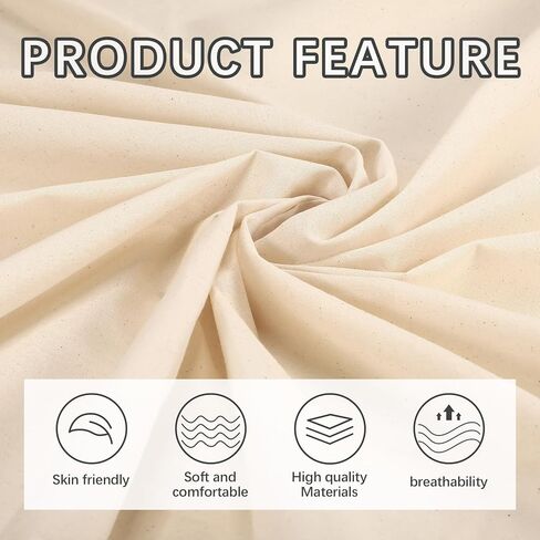10 Yards 100% Cotton Muslin Fabric Natural Unbleached Linen Fabric by The Yard 63 inch x 10 Yards Unbleached Muslin Linen Fabric Material for Sewing Material Apparel Cloth in Kuwait