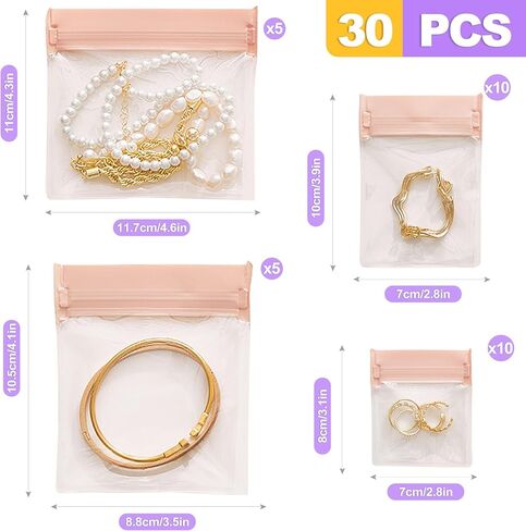 ZeriLion 30 Pack Anti Tarnish Accessories Bags Soft Drawstring Pouches for Silver Storage Rings Necklaces Earrings Bracelets Coins Flatware Travel Gift in Saudi Arabia