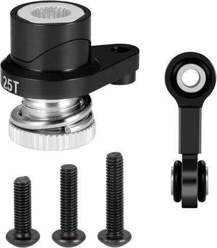LSG Aluminum 25T Servo Saver Arm with Steering Drag Link Servo Tie Rod Set for Tra-xxas 1/16 Mini Maxx 2S RC Car Upgrades (Black) in Kuwait