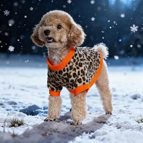 Rbenxia 2 Pieces Dog Fleece Sweaters Puppy Warm Sweater Doggie Sweatshirt Soft Fleece Dog Pajamas Puppy Clothes Winter Dogs Outfits for Small Dogs Cat Pets (X-Small, Leopard Print + Polka dots) in Saudi Arabia