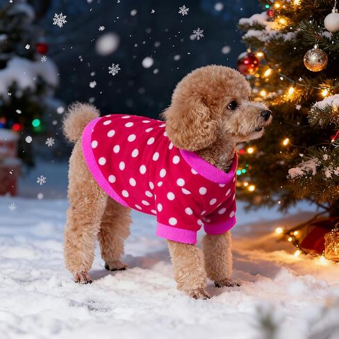 Rbenxia 2 Pieces Dog Fleece Sweaters Puppy Warm Sweater Doggie Sweatshirt Soft Fleece Dog Pajamas Puppy Clothes Winter Dogs Outfits for Small Dogs Cat Pets (X-Small, Leopard Print + Polka dots) in Saudi Arabia