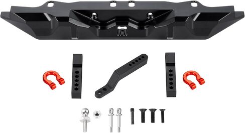 Aluminum RC Rear Bumper with Trailer Hitch & Rear Bumper Mount Upgrade Parts for 1/10 Tra-xxas TRX-4 TRX4 RC Crawler Car in Saudi Arabia