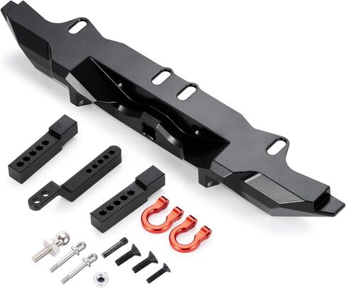 Aluminum RC Rear Bumper with Trailer Hitch & Rear Bumper Mount Upgrade Parts for 1/10 Tra-xxas TRX-4 TRX4 RC Crawler Car in Saudi Arabia
