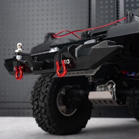 Aluminum RC Rear Bumper with Trailer Hitch & Rear Bumper Mount Upgrade Parts for 1/10 Tra-xxas TRX-4 TRX4 RC Crawler Car in Saudi Arabia