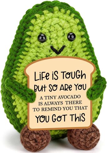 BiuNiuring Positive Crochet Avocado Birthday Gifts for Women Men, Handmade Easter Decor Basket Mothers Fathers Day for Mom Dad Son Daughter Sister Brother Friends Coworkers in Saudi Arabia