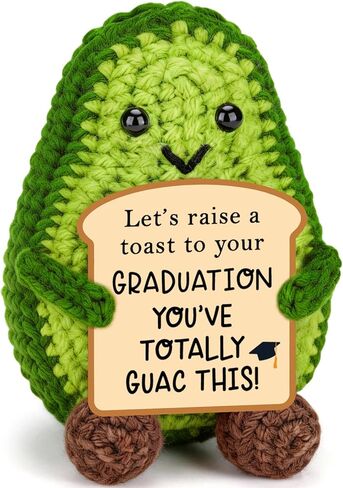 BiuNiuring Positive Crochet Avocado Birthday Gifts for Women Men, Handmade Easter Decor Basket Mothers Fathers Day for Mom Dad Son Daughter Sister Brother Friends Coworkers in Saudi Arabia