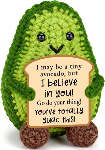 BiuNiuring Positive Crochet Avocado Birthday Gifts for Women Men, Handmade Easter Decor Basket Mothers Fathers Day for Mom Dad Son Daughter Sister Brother Friends Coworkers in Saudi Arabia