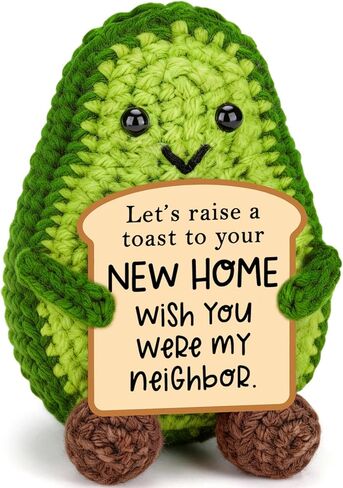 BiuNiuring Positive Crochet Avocado Birthday Gifts for Women Men, Handmade Easter Decor Basket Mothers Fathers Day for Mom Dad Son Daughter Sister Brother Friends Coworkers in Saudi Arabia
