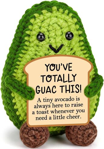 BiuNiuring Positive Crochet Avocado Birthday Gifts for Women Men, Handmade Easter Decor Basket Mothers Fathers Day for Mom Dad Son Daughter Sister Brother Friends Coworkers in Saudi Arabia