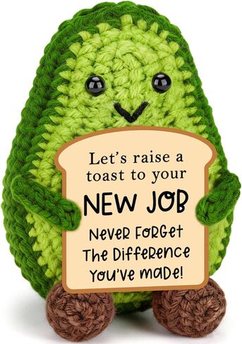 BiuNiuring Positive Crochet Avocado Birthday Gifts for Women Men, Handmade Easter Decor Basket Mothers Fathers Day for Mom Dad Son Daughter Sister Brother Friends Coworkers in Saudi Arabia