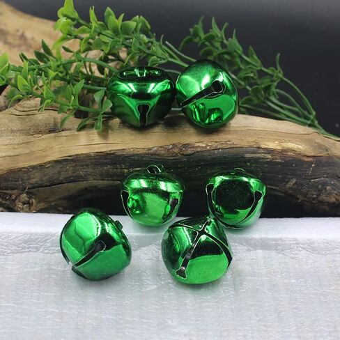 50 Pcs 1 Inch Christmas Bells - Small Craft Jingle Bells Metal Decorations DIY for Wreath Green in Saudi Arabia