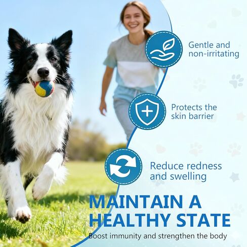 علاج عدوى الخميرة لدعم الكلاب - قطرات علاج عدوى الخميرة الطبيعية للكلاب مع البروبيوتيك والفيتامينات - يخفف من حكة الجلد ولعق المخالب وتهيج الأذن - مكمل صحي للمناعة والأمعاء in Kuwait